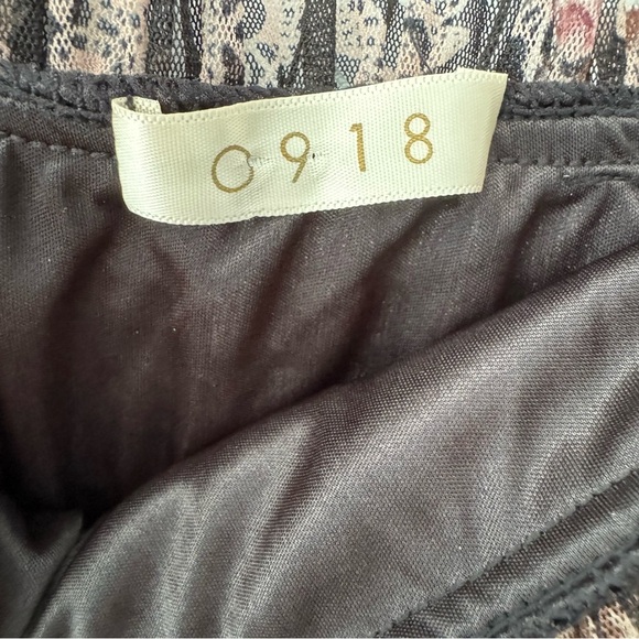 Maxi halter dress Small smocking pleats floral black&Pink-Japanese 0918 - Picture 4 of 13